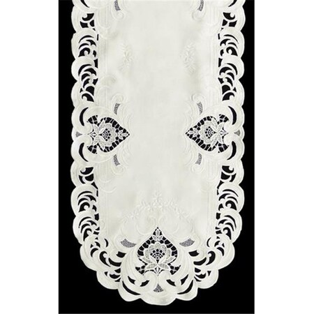Sinobrite Sinobrite H7889-1 Ivory Elegance Oval Runner; 14 x 28 in. H7889/1(14x28)